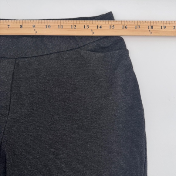 J Jill Pants Women Petite Medium Gray Ponte Slim Leg Stretch Knit Pull On Pocket - Picture 9 of 12